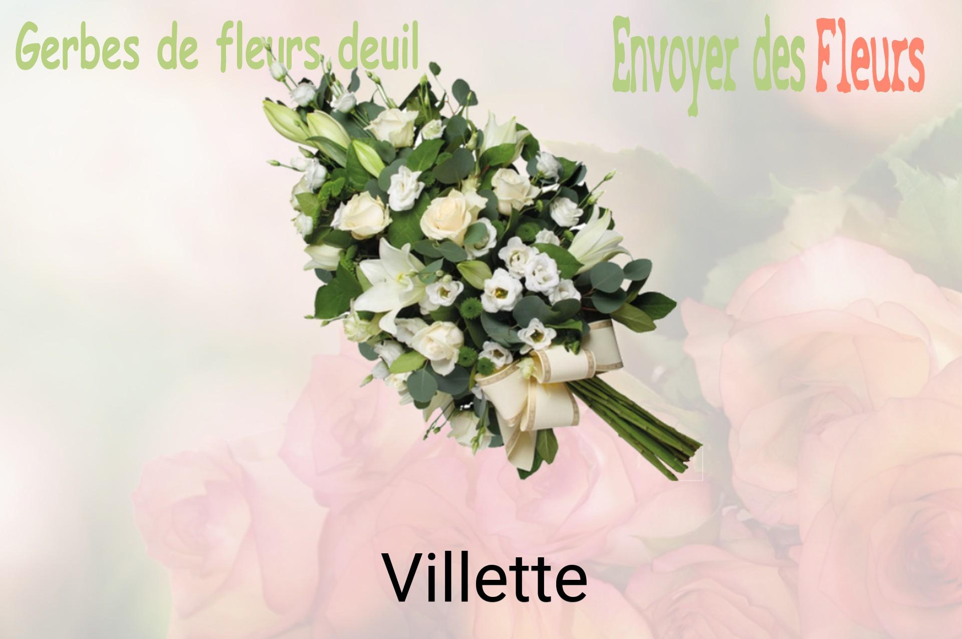 Gerbe de fleurs de deuil livrée à Villette